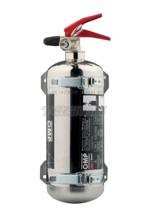 OMP Hand Held Extinguisher With Bracket 2kg Novec Inox Bottle Weekend Sale