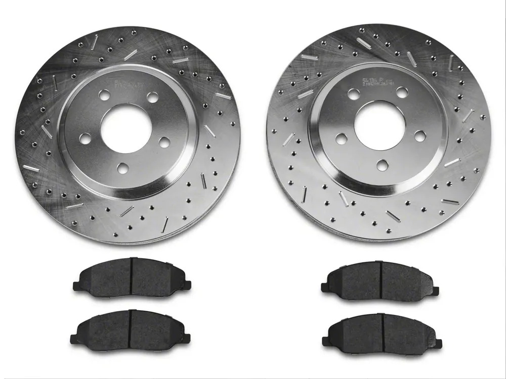Viral Xtreme Stop Precision Drilled and Slotted Brake Rotor and Ceramic Pad Kit; Front