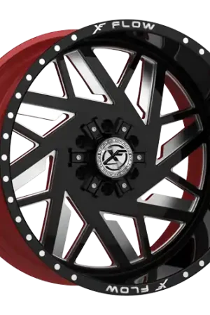XFX Flow XFX-306 5x127/5x139.7 26x12 -44 Gloss Black & Milled With Red Inner Secure Checkout