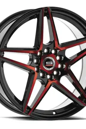 Spec-1 SP-54 5x114.3/5x120 20x8.5 +38 Gloss Black & Red Machined Markdown