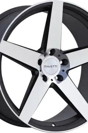 RAVETTI M13 5X114.3 20x10 +40 SATIN BLACK MACHINED Fast Shipping