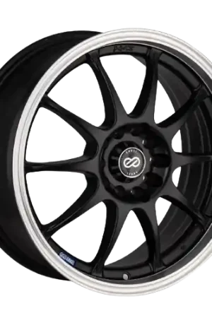 Clearance Enkei J10 4x100/114.3 15x6.5+38 Matte Black W/ Machined Lip