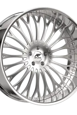 Crafted Amani Napoliano 5x112/5x114.3 22x9 +32 Brush Center Chrome Lip