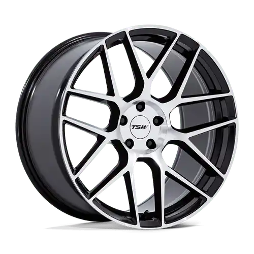 Handmade TSW TW002 LASARTHE 5X112 22x10.5 +38 GLOSS BLACK MACHINED