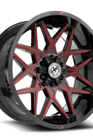 Mega Sale XF Off-Road XF-238 5x127/5x139.7 17x9 +12 Gloss Black & Red Milled