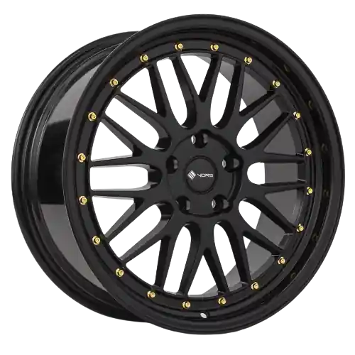 Shop Now Vors VR8 5x112 17x8 +35 All Black Gold Rivet