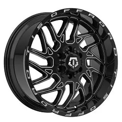 TIS 544BM 8x165.1 22x12 -44 Black & Milled Big Sale