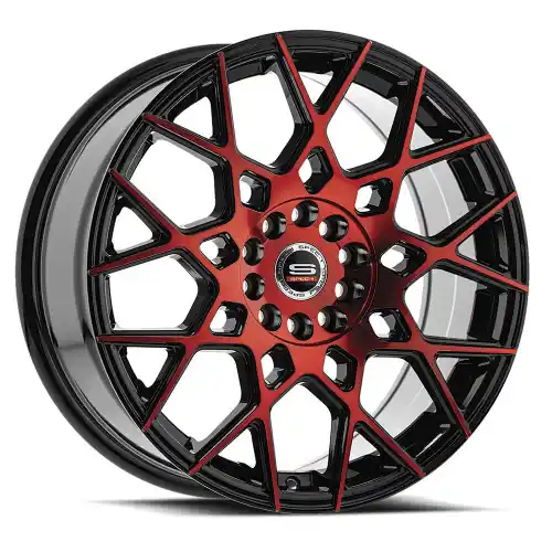 Direct From Factory Spec-1 SP-52 5x112/5x114.3 17x7.5 +42 Gloss Black & Red Machined