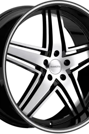 Professional Grade RAVETTI M6 5X114.3 20x10 +45 BLACK MACHINED