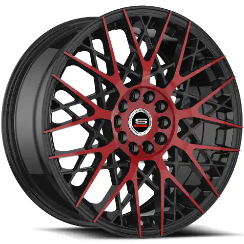 Spec-1 SP-53 5x100/5x114.3 17x7.5 +42 Gloss Black & Red Machined Price Drop