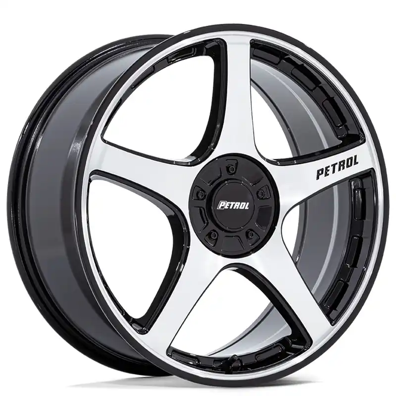 19" Petrol Wheels PE003 P2E Gloss Black with Machined Face Rims Direct From Factory