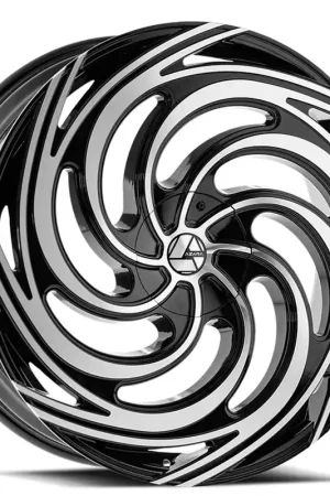 28" Azara Wheels AZA-519 Gloss Black Machined Rims Crafted