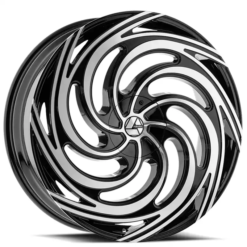 28" Azara Wheels AZA-519 Gloss Black Machined Rims Crafted