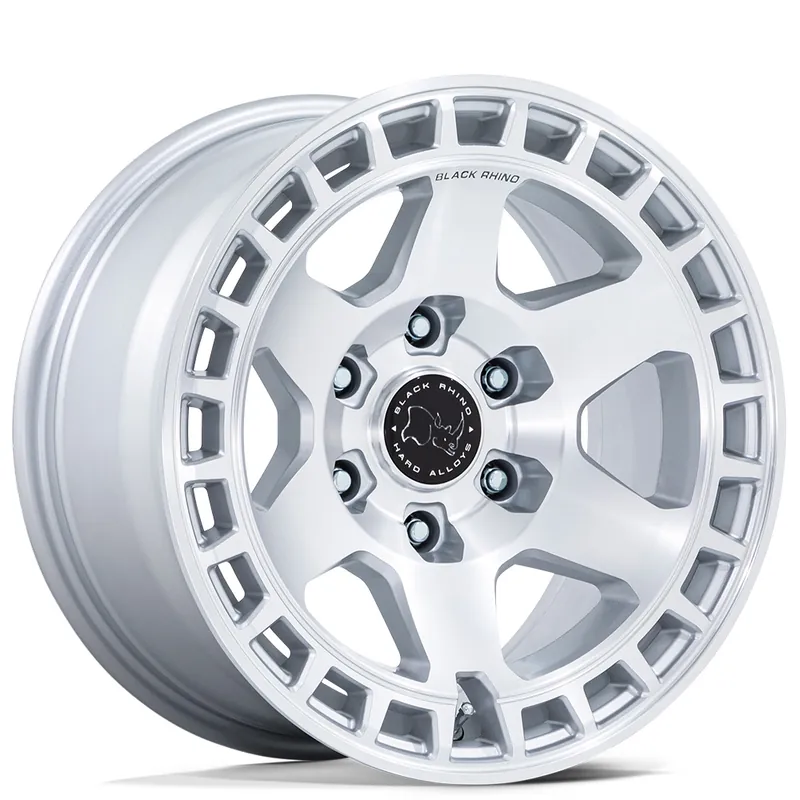 17" Black Rhino Wheels Bahari BR022 Gloss Silver with Machined Face Crossover Rims Express Delivery
