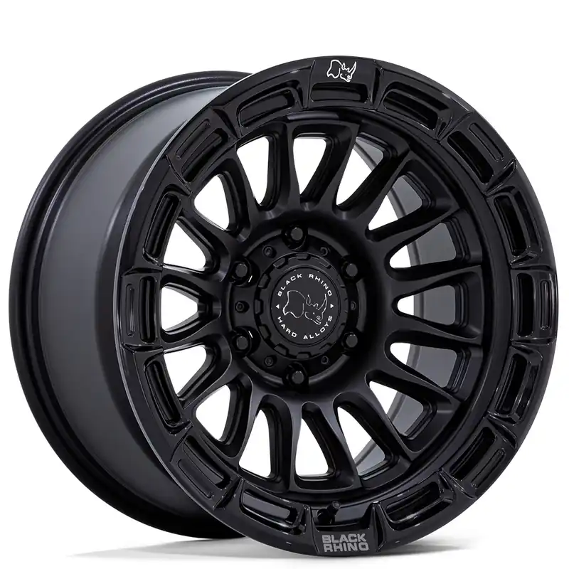17" Black Rhino Wheels Rival BR025 Matte Black with Gloss Black Lip Crossover Rims Free Returns
