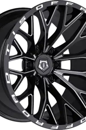 Next Day Delivery TIS 566BM 6x139.7 24x12 -44 Black w/Milled Accents