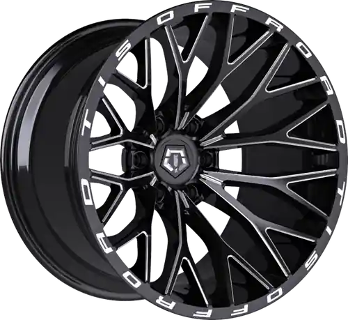 Next Day Delivery TIS 566BM 6x139.7 24x12 -44 Black w/Milled Accents