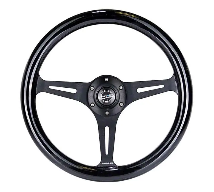 Worldwide Shipping NRG Innovations Classic Wood Grain 350mm Steering Wheel; Black