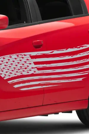 SEC10 Side Flag Decal; Silver Viral