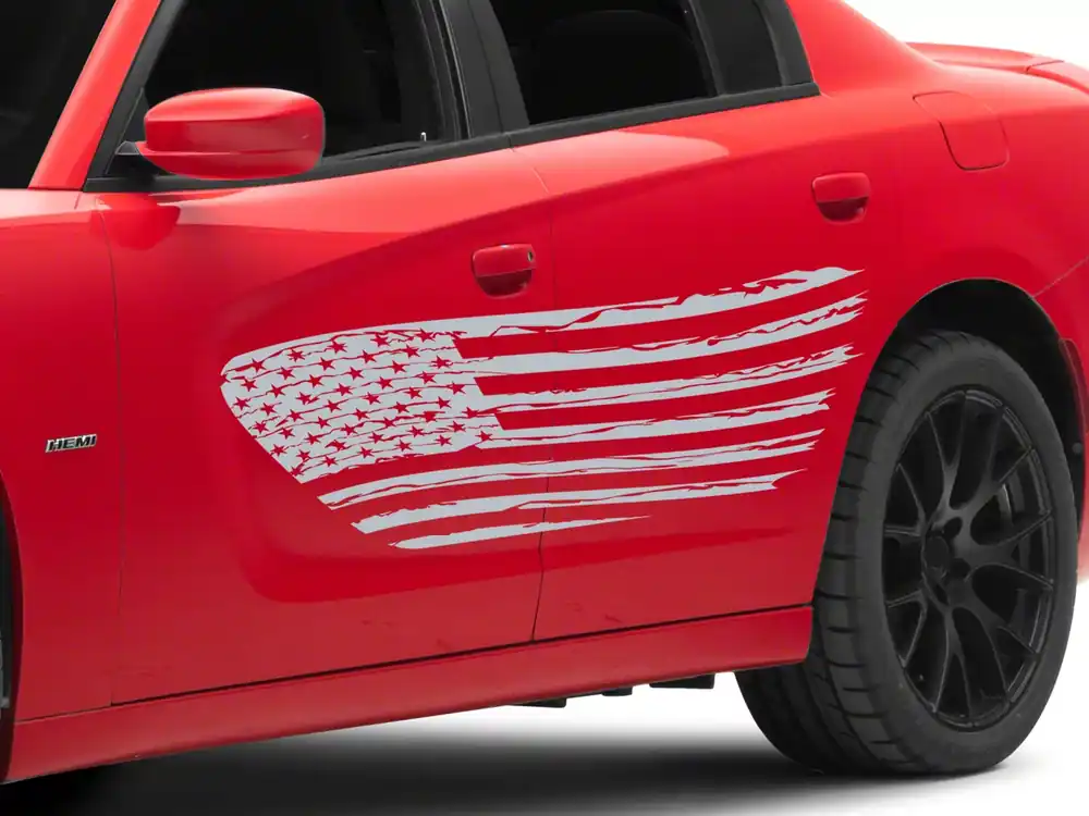 SEC10 Side Flag Decal; Silver Viral