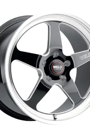 Deal WELD Performance Ventura Drag 5x115 20x5 -33 Gloss Black/Milled Diamond Cut Lip