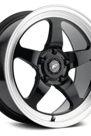Hot Picks Forgestar D5 Drag Gloss Black Machined Wheel; Rear Only; 17x10; 30mm Offset