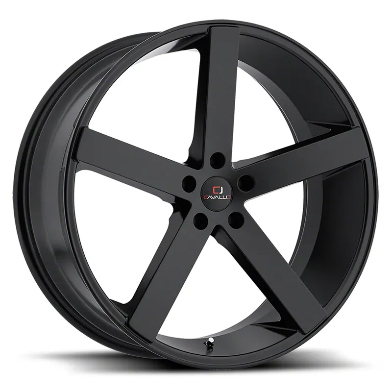 Cavallo CLV-5 Gloss Black Wheel; Rear Only; 22x9; 18mm Offset Authentic
