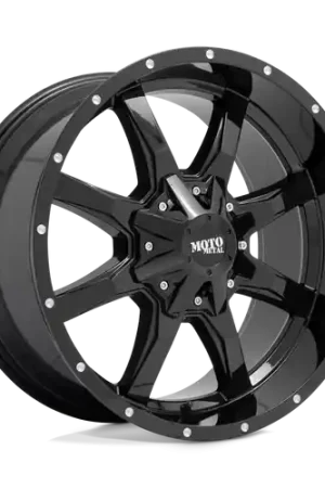 Moto Metal MO970 5X127/5X139.7 20X9 +0 GLOSS BLACK WITH MILLED LIP Weekend Sale