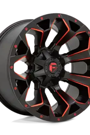 Deal Fuel 1PC D787 ASSAULT 5X114.3/5X127 20X9 +1 MATTE BLACK RED MILLED