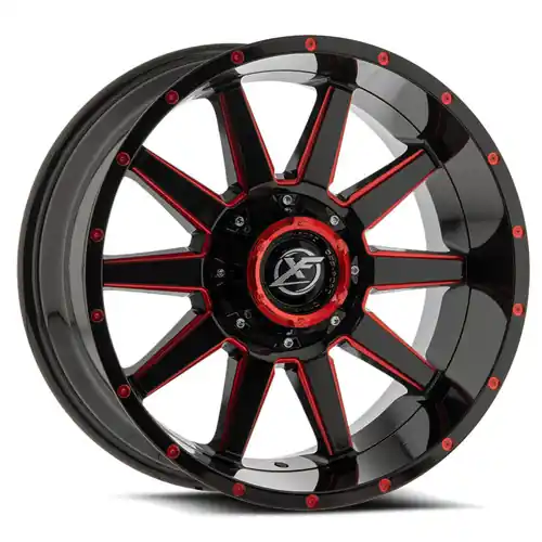 Markdown XF Off-Road XF-219 8x165.1/8x170 20x10 -12 Gloss Black & Red Milled