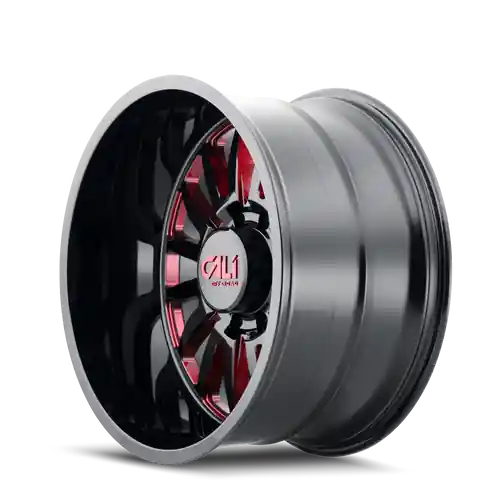 Cali Off-Road Summit 9110 6x139.7 22x12-51 Gloss Black/Red Milled Spokes Discount