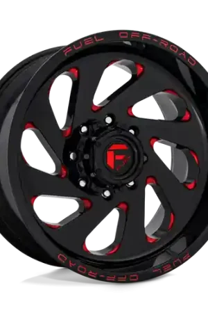 Flash Sale Fuel 1PC D638 VORTEX 6X139.7 20X10 -18 GLOSS BLACK RED TINTED CLEAR