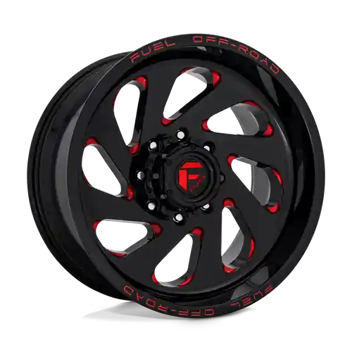 Flash Sale Fuel 1PC D638 VORTEX 6X139.7 20X10 -18 GLOSS BLACK RED TINTED CLEAR