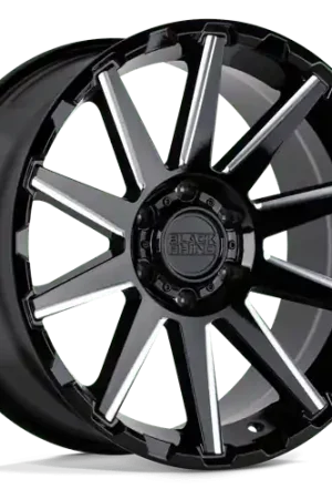 Black Rhino TYPHOON 6X139.7 18X9.5 +12 GLOSS BLACK W/ MILLED SPOKES Best Seller
