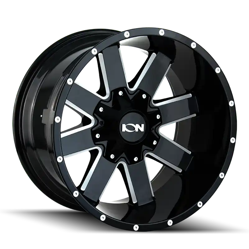 Ion 141 Wheel 17x9 5x127 & 5x139.7 Gloss Black Milled 18mm Premium