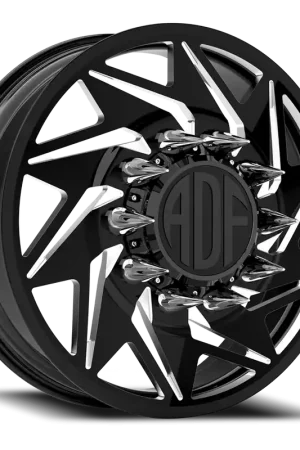 Adf Flex Right Dually Wheel 22x8.25 10x225 Gloss Black/Machined 144mm - MINIMUM PURCHASE OF 4 - FREE T-SHIRT INCLUDED! Get Yours