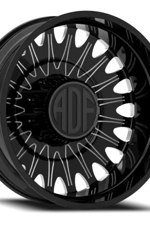Save Now Adf Roulette Dually Wheel 20x8.25 8x170 Gloss Black/Machined -167mm - MINIMUM PURCHASE OF 4 - FREE T-SHIRT INCLUDED!