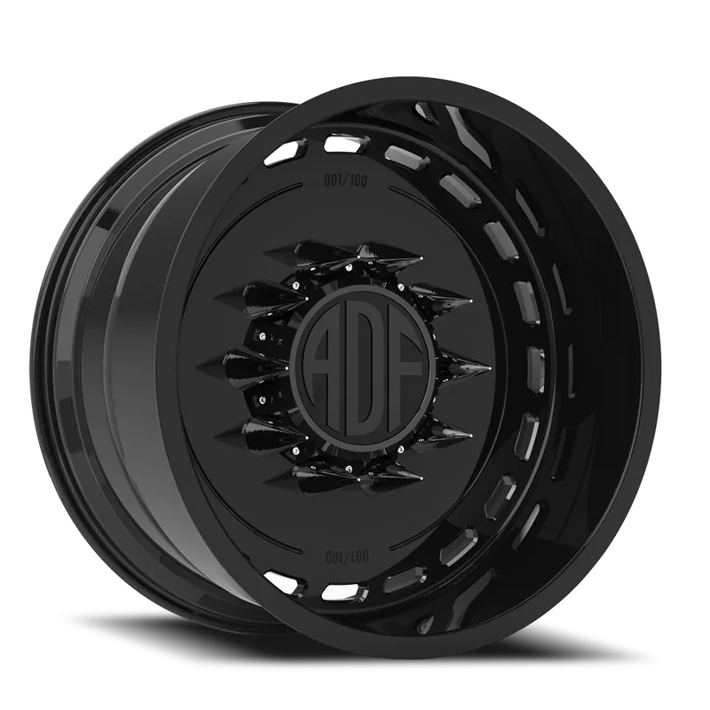Adf Ltd Dually Wheel 24x14 10x225 Gloss Black -76mm - MINIMUM PURCHASE OF 4 - FREE T-SHIRT INCLUDED! Original