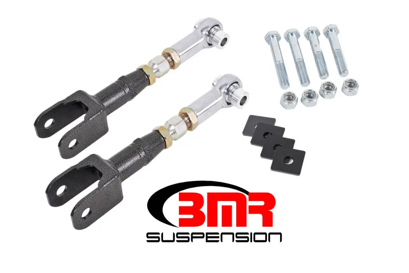 Clearance BMR 15-17 S550 Mustang Rear On-Car Adj. Rod Ends Toe Rods - Black Hammertone