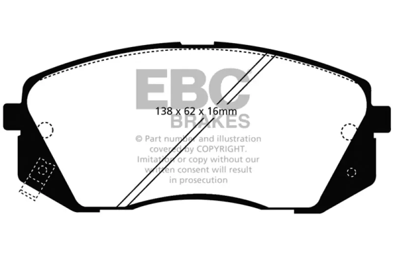 EBC 15+ Hyundai Sonata 1.6 Turbo (Elec Park Brake) Greenstuff Front Brake Pads Free Shipping