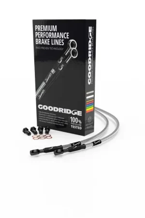 Goodridge 14-20 Harley-Davidson XL1200C Pull Back (w/o ABS) Clear Front Brake Line w/Black Fitting Worldwide Shipping