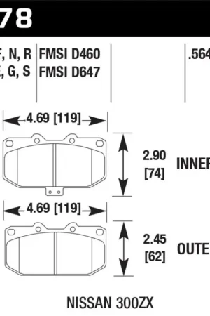 Don’t Miss Out Hawk 90-96 Nissan 300ZX 3.0L 2+2 Front ER-1 Brake Pads