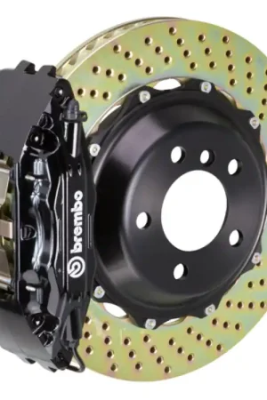 Limited Offer Brembo 95-98 240SX/ w/5-lug Hubs Front GT BBK 4 Piston Cast 2pc 332x32 2pc Rotor Drilled-Black