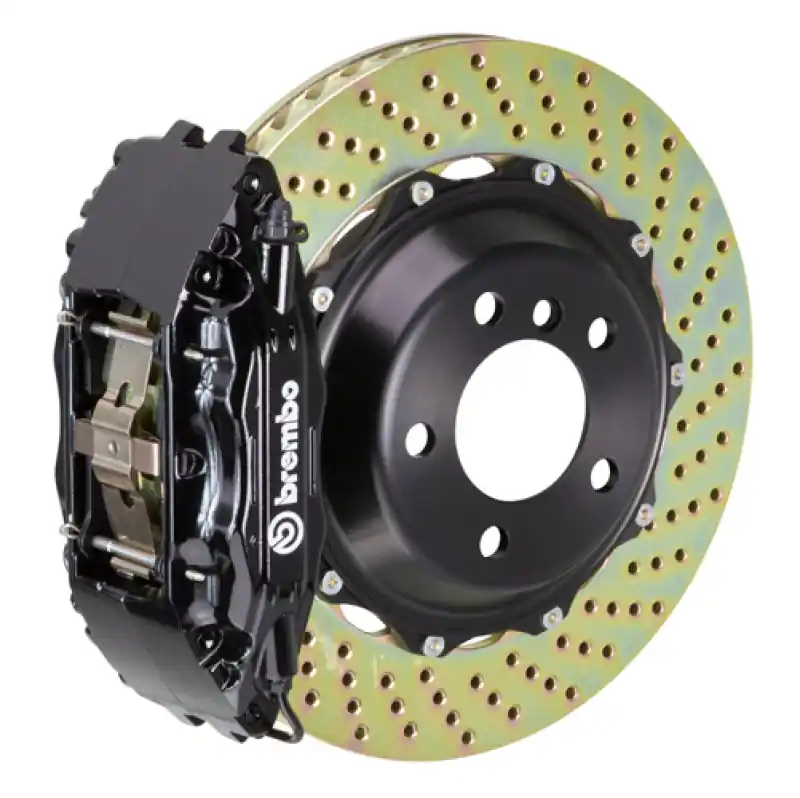 Limited Offer Brembo 95-98 240SX/ w/5-lug Hubs Front GT BBK 4 Piston Cast 2pc 332x32 2pc Rotor Drilled-Black