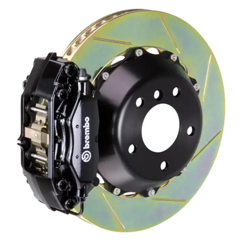 Brembo 01-06 LS430 Rear GT BBK 4 Piston Cast 2pc 345x28 2pc Rotor Slotted Type-1-Black Worldwide Shipping