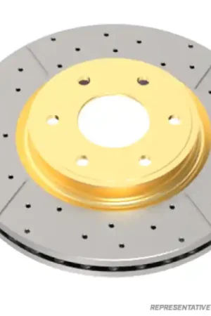 One Day Deal DBA 94-01 Nissan Silvia S14/S15 Front Drilled & Slotted Street Series Rotor w/Gold Hat