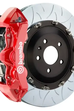 Brembo 14-20 F-Type S (Excl RWD) Fr GT BBK 6Pist Cast 405x34 2pc Rotor Slotted Type3-Red Same Day Shipping
