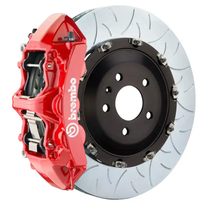 Brembo 14-20 F-Type S (Excl RWD) Fr GT BBK 6Pist Cast 405x34 2pc Rotor Slotted Type3-Red Same Day Shipping