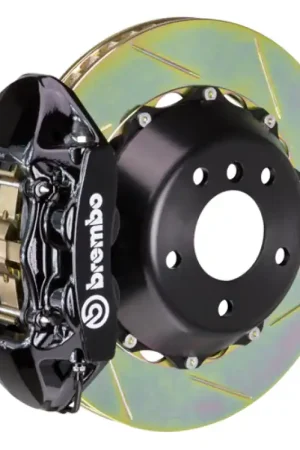 Brembo 11-18 Cayenne Turbo Rear GT BBK 4 Piston Cast 380x28 2pc Rotor Slotted Type-1-Black Special Offer