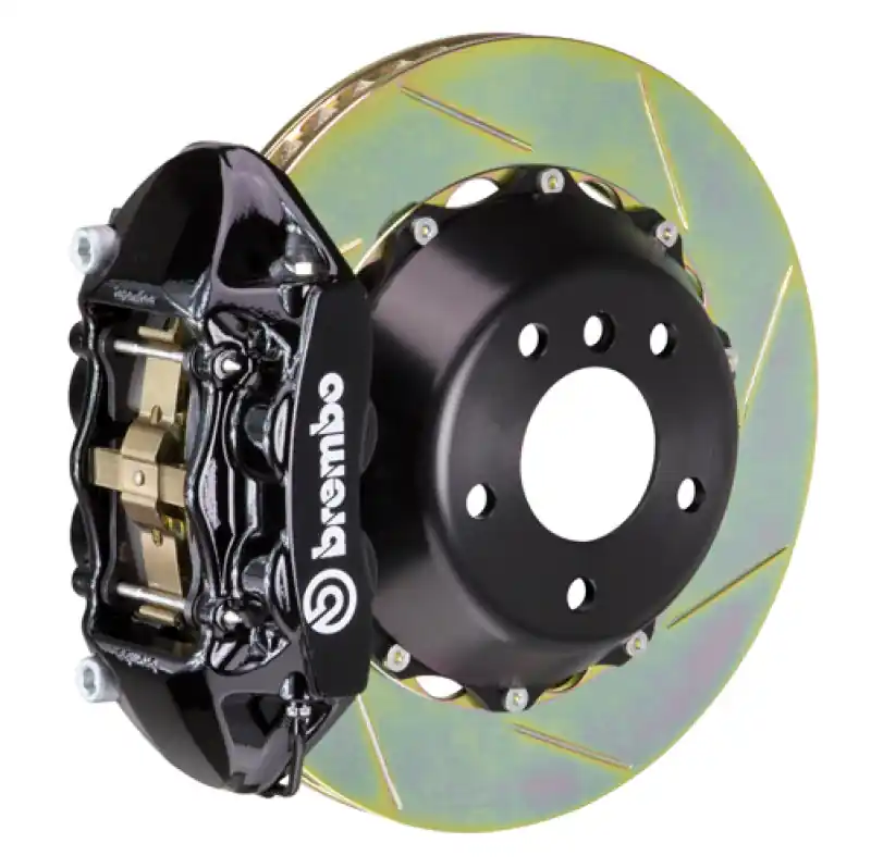 Brembo 11-18 Cayenne Turbo Rear GT BBK 4 Piston Cast 380x28 2pc Rotor Slotted Type-1-Black Special Offer